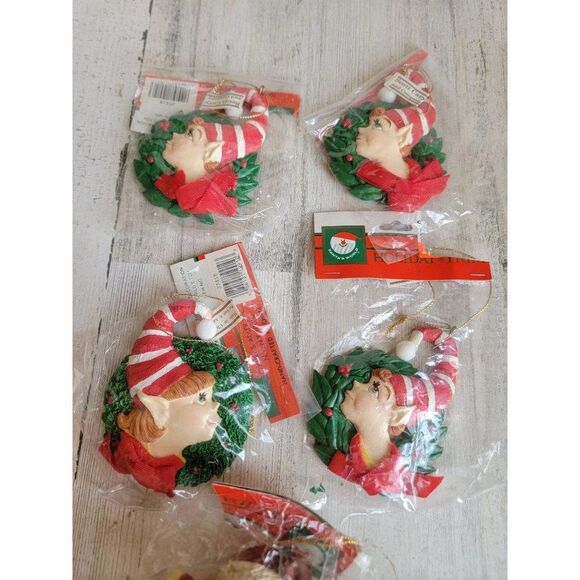Kurt Adler vintage elf boy girl wreath variety ornament Santa Claus Xmas - Picture 4 of 15